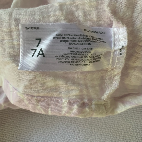 CARTERS NWT sz 7 LAVENDER TROPICAL SUNDRESS - Picture 7 of 9